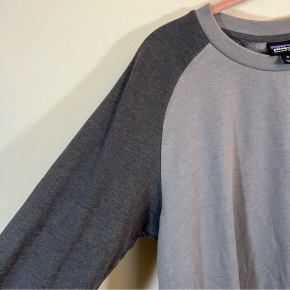 Patagonia Men’s Gray Logo Organic Cotton Crewneck Sweatshirt Medium - Picture 4 of 14